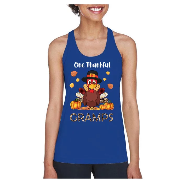 Family Thanksgiving Great Gift Turkey One Thankful Gramps Gift Women's Racerback Tank