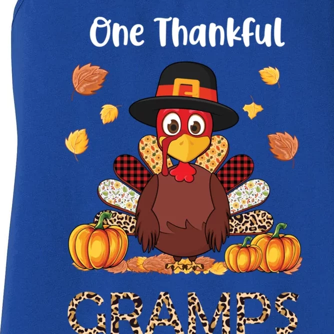 Family Thanksgiving Great Gift Turkey One Thankful Gramps Gift Women's Racerback Tank