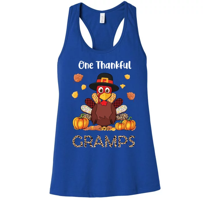 Family Thanksgiving Great Gift Turkey One Thankful Gramps Gift Women's Racerback Tank