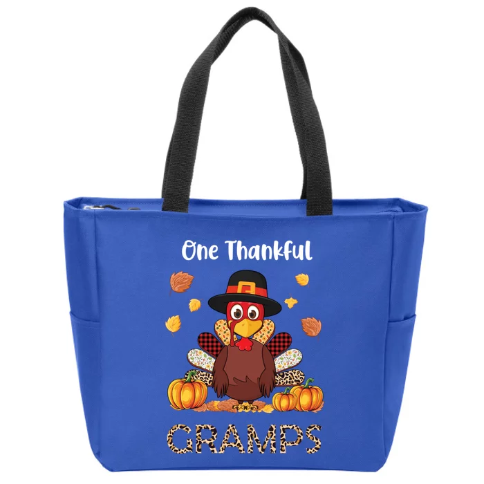 Family Thanksgiving Great Gift Turkey One Thankful Gramps Gift Zip Tote Bag