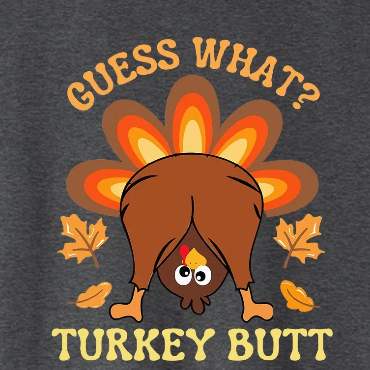 Funny Thanksgiving Guess What Turkey Butt Women's Crop Top Tee