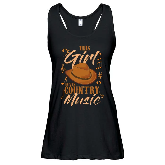 Funny This Girl Loves Country Music Ladies Essential Flowy Tank