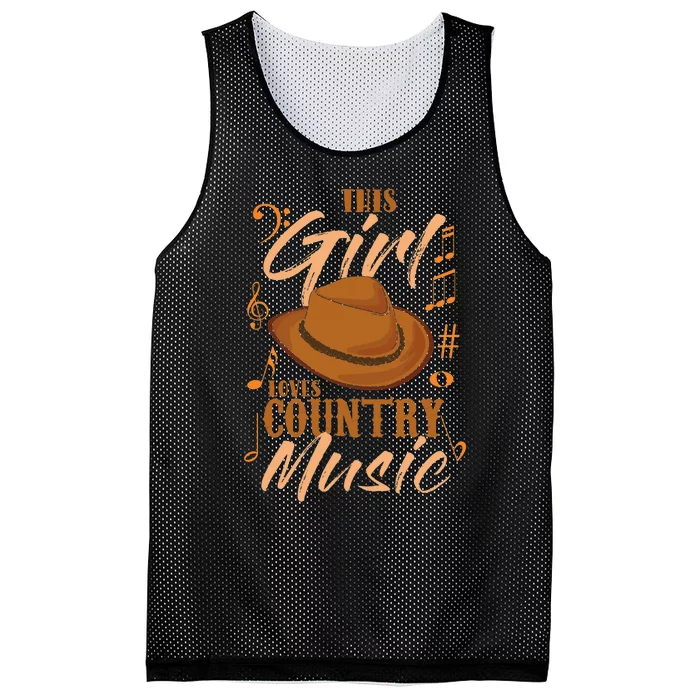 Funny This Girl Loves Country Music Mesh Reversible Basketball Jersey Tank