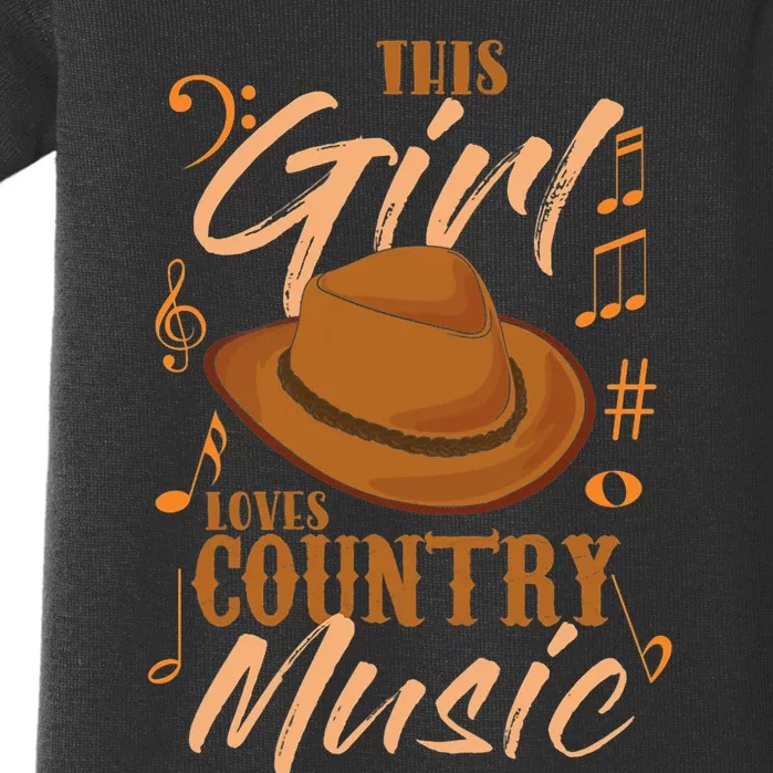 Funny This Girl Loves Country Music Baby Bodysuit