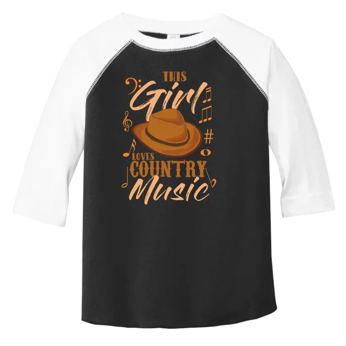 Funny This Girl Loves Country Music Toddler Fine Jersey T-Shirt