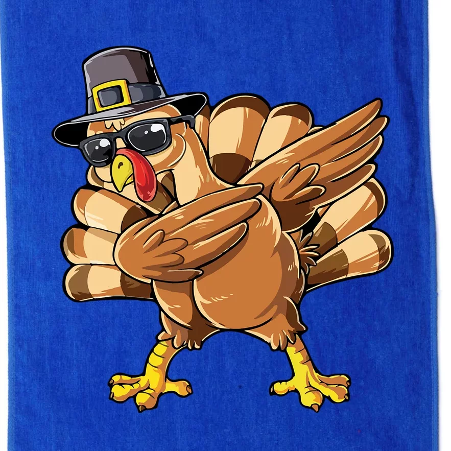 Funny Turkey Gift Dancing Turkey Pigram Hat And Sun Glasses Gift Platinum Collection Golf Towel