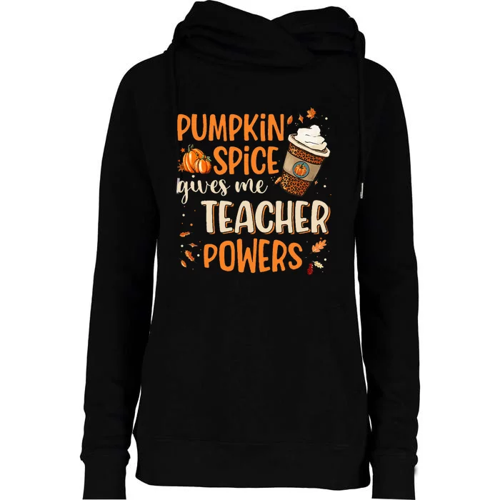 Fall Teacher Gift Unleash Your Superpowers with Pumpkin Spice Womens Funnel Neck Pullover Hood