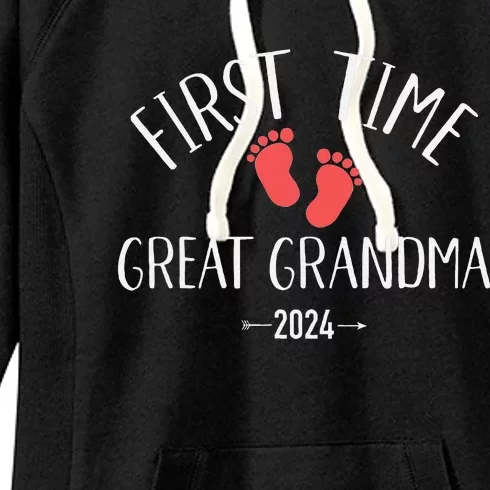 First Time Great Grandma 2024 Women's Fleece Hoodie