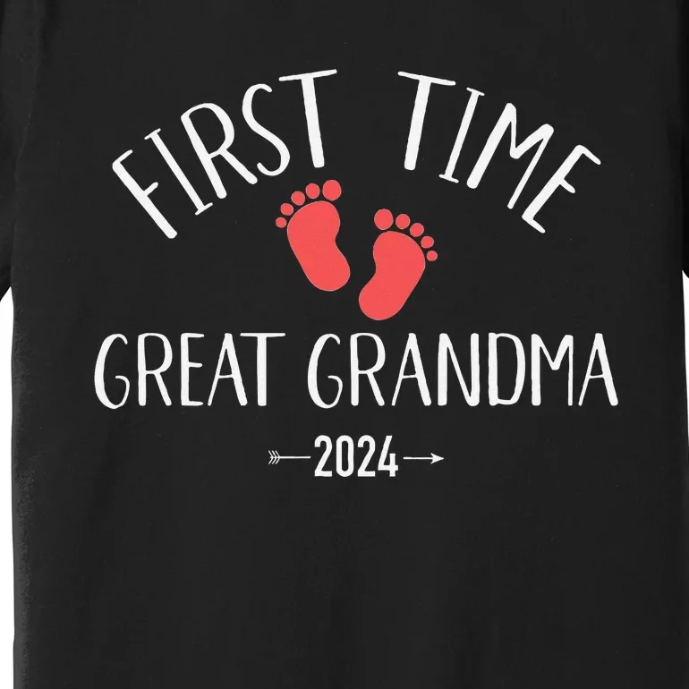 First Time Great Grandma 2024 Premium T-Shirt