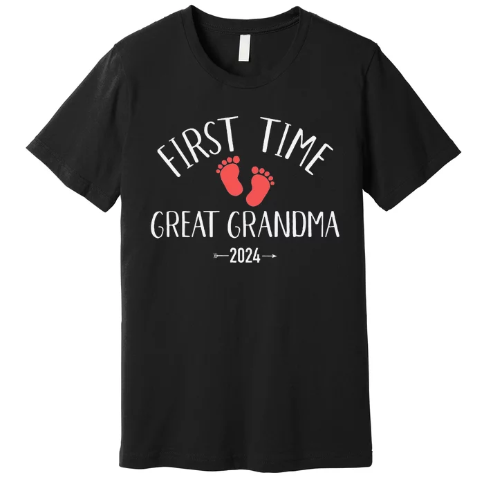 First Time Great Grandma 2024 Premium T-Shirt