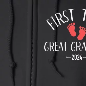 First Time Great Grandma 2024 Full Zip Hoodie