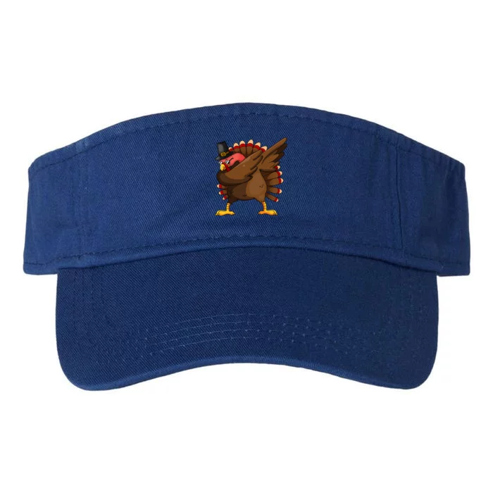 Funny Thanksgiving Gift Dabbing Turkey Gift Valucap Bio-Washed Visor