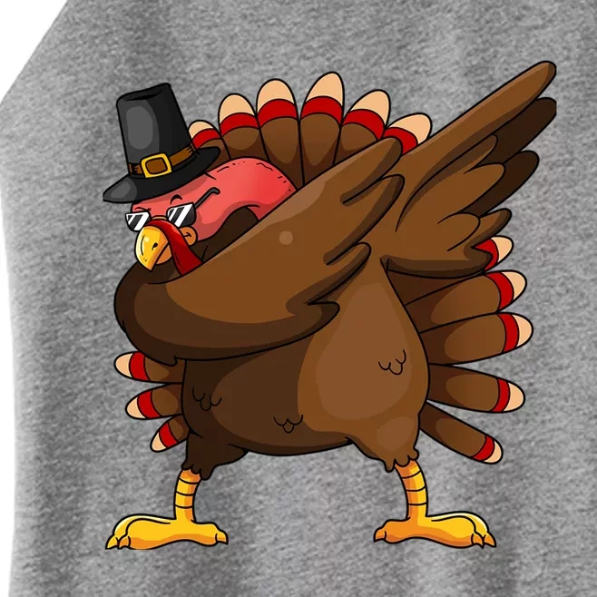 Funny Thanksgiving Gift Dabbing Turkey Gift Women’s Perfect Tri Rocker Tank