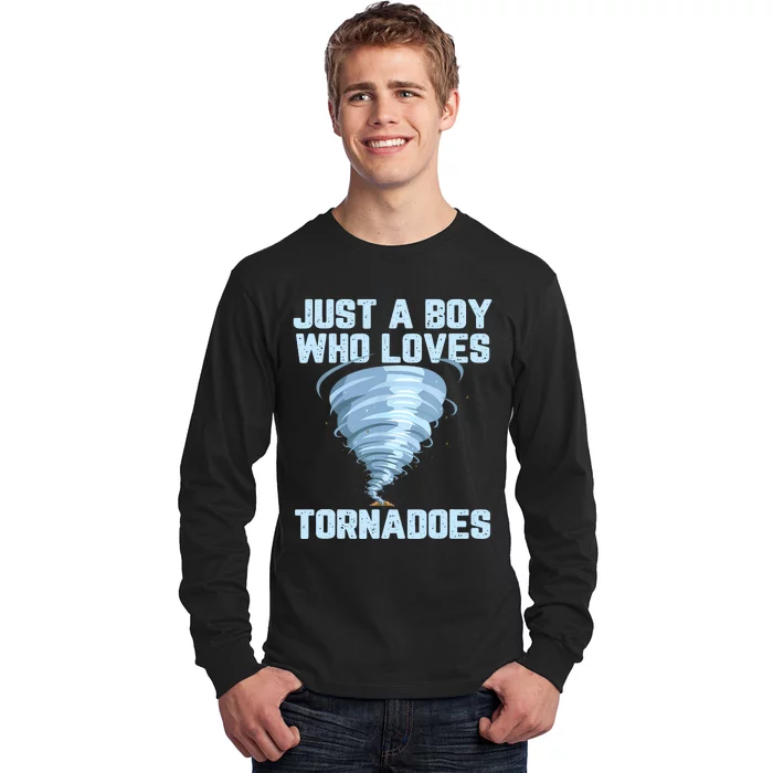 Funny Tornado Gift For Boy Hurricane Weather Chaser Long Sleeve Shirt