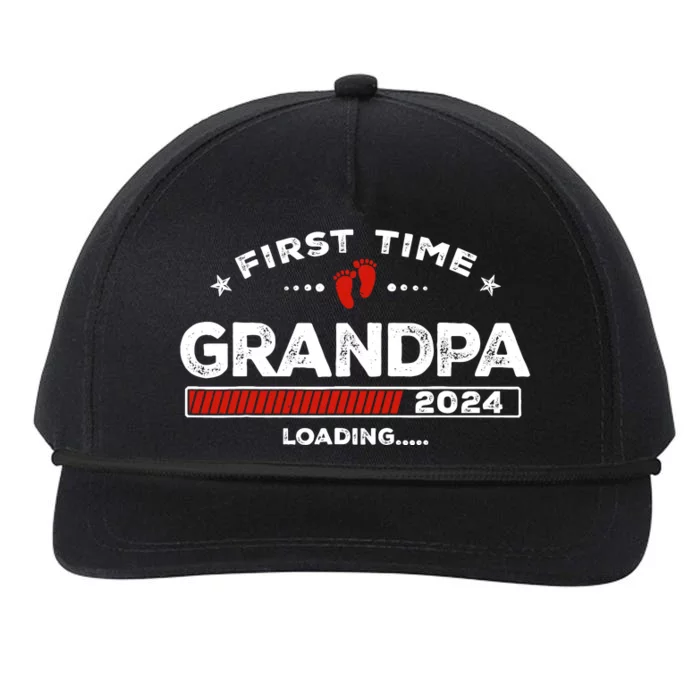 First Time Grandpa Est. 2024 Loading Soon To Be Dad Grandpa Snapback Five-Panel Rope Hat