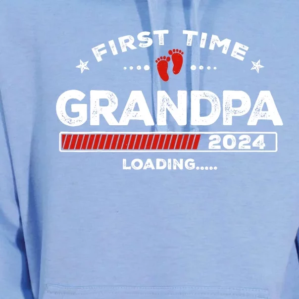 First Time Grandpa Est. 2024 Loading Soon To Be Dad Grandpa Unisex Surf Hoodie