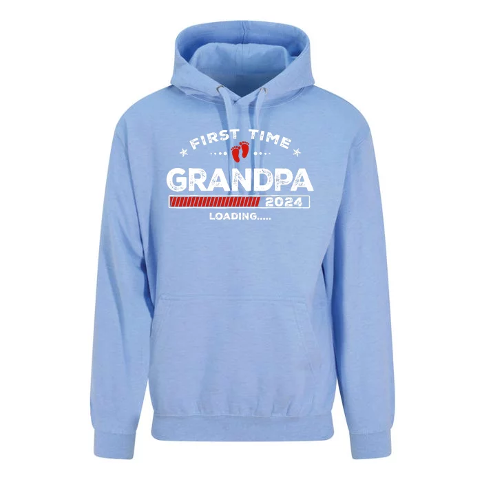 First Time Grandpa Est. 2024 Loading Soon To Be Dad Grandpa Unisex Surf Hoodie