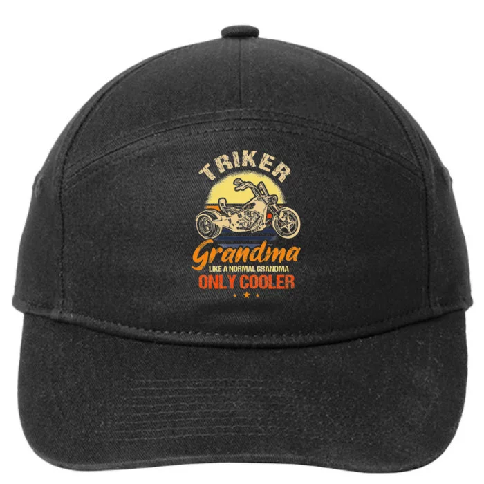 Funny Triker Grandma Motorcycle Trike Design Women 7-Panel Snapback Hat