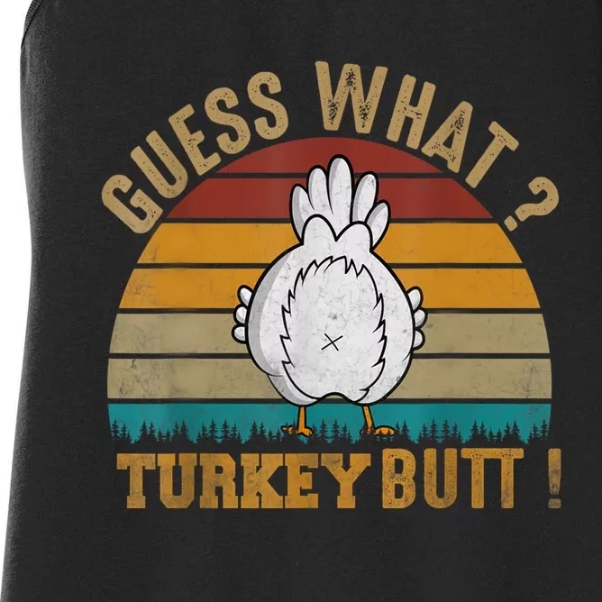 Funny Thanksgiving Guess What Turkey Butt Women's Racerback Tank