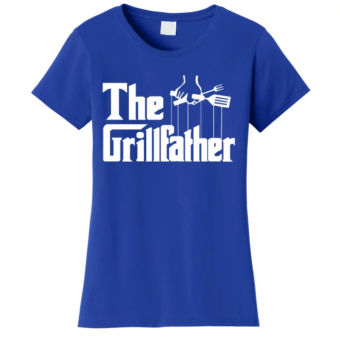 Funny The Grillfather Bbq Grill And Smoker Barbecue Chef Gift Funny Gift Women's T-Shirt