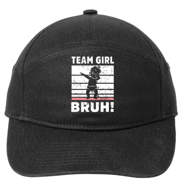 Family Team Girl Bruh Gender Reveal Party Announcement 7-Panel Snapback Hat