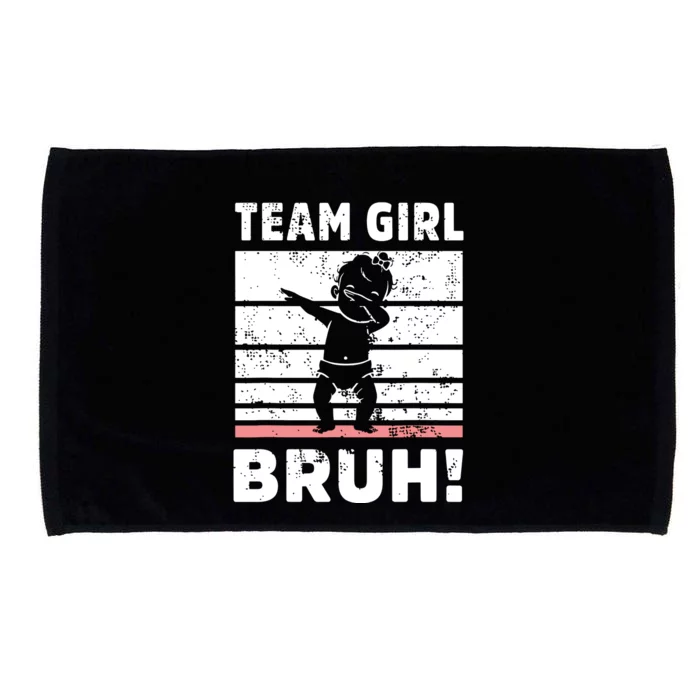 Family Team Girl Bruh Gender Reveal Party Announcement Microfiber Hand Towel