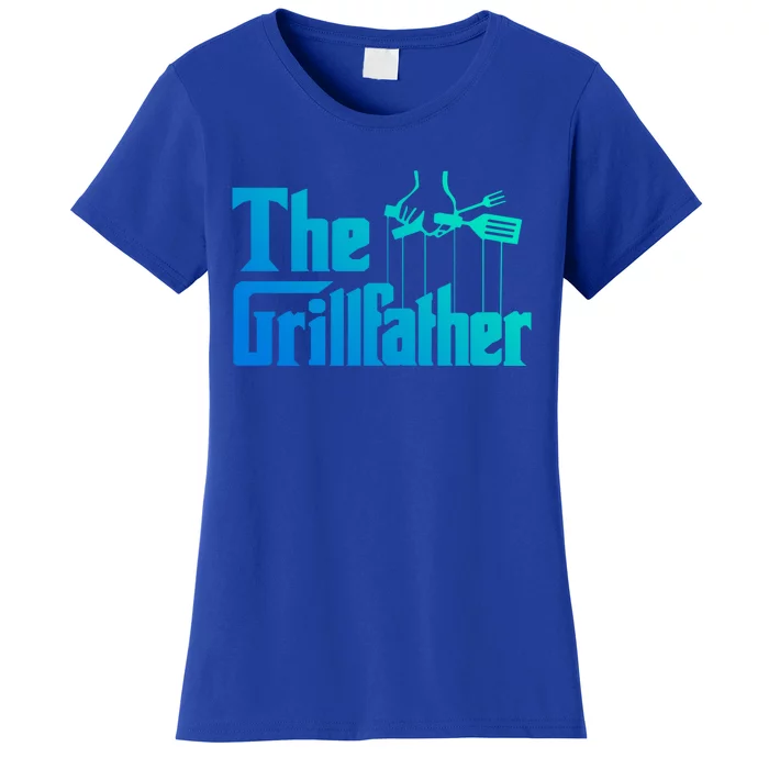 Funny The Grillfather Bbq Grill And Smoker Barbecue Chef Gift Women's T-Shirt