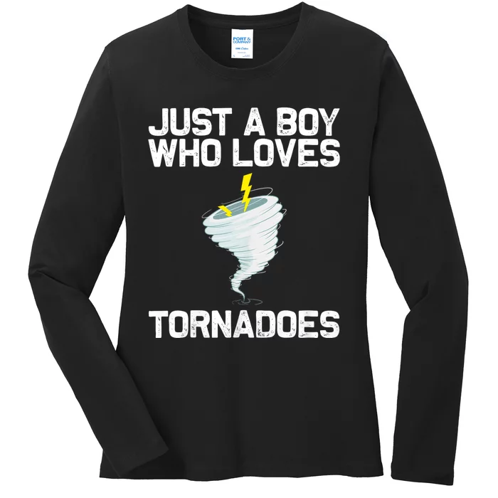 Funny Tornado Gift For Hurricane Weather Chaser Ladies Long Sleeve Shirt