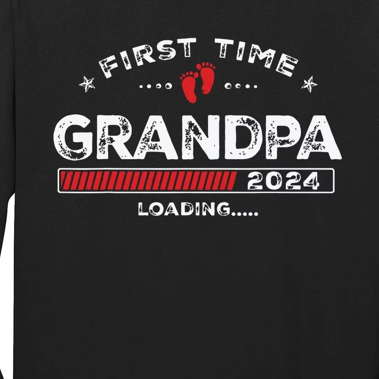 First Time Grandpa Est 2024 Loading Soon To Be Dad Grandpa Long Sleeve Shirt