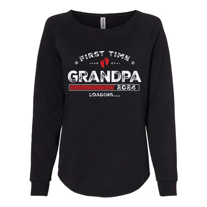 First Time Grandpa Est 2024 Loading Soon To Be Dad Grandpa Womens California Wash Sweatshirt