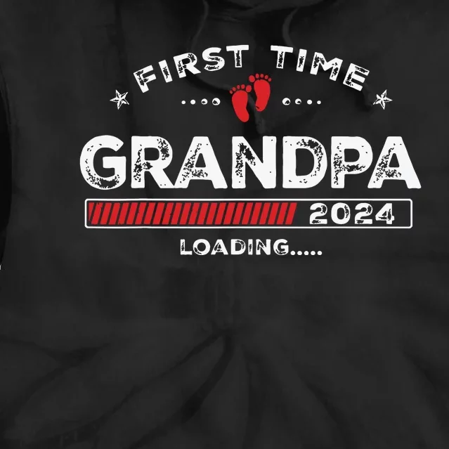 First Time Grandpa Est 2024 Loading Soon To Be Dad Grandpa Tie Dye Hoodie