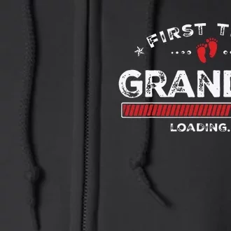 First Time Grandpa Est 2024 Loading Soon To Be Dad Grandpa Full Zip Hoodie