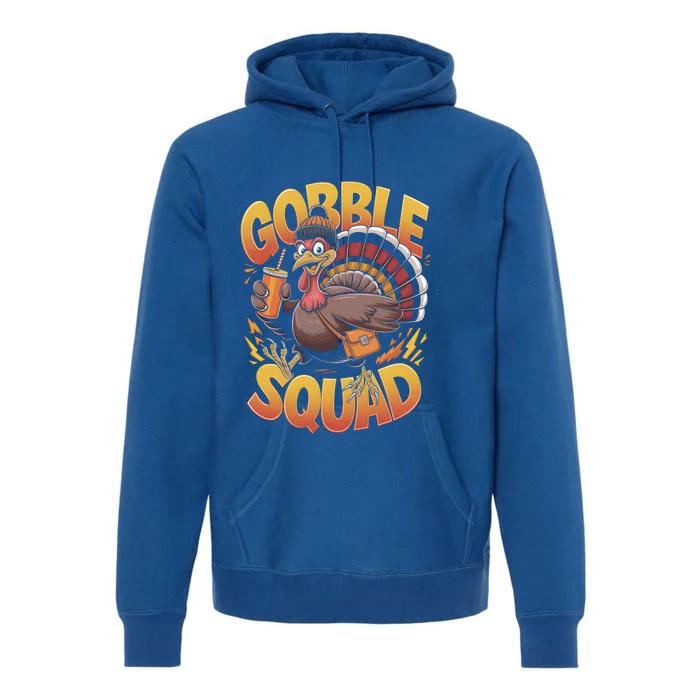 Funny Turkey Gobble Squad Group Matching Thanksgiving 2024 Gift Premium Hoodie