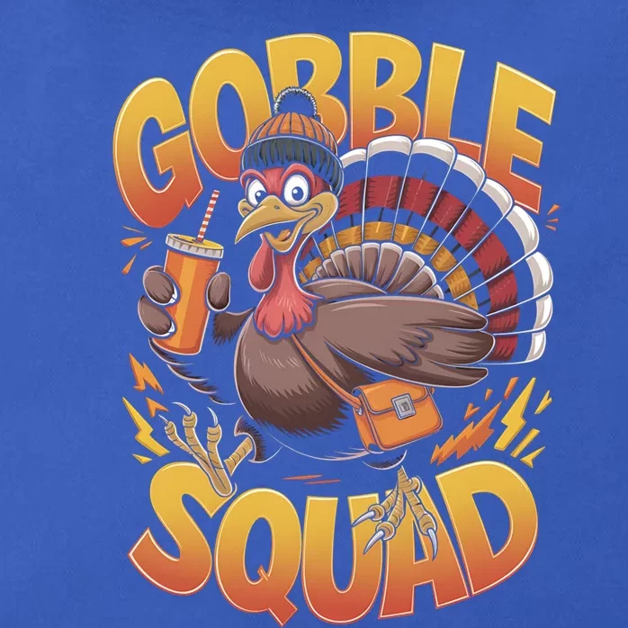 Funny Turkey Gobble Squad Group Matching Thanksgiving 2024 Gift Zip Tote Bag