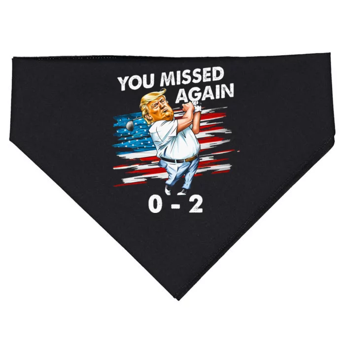 Funny Trump Golf Course Gunshots 02 Trump Is Safe USA-Made Doggie Bandana