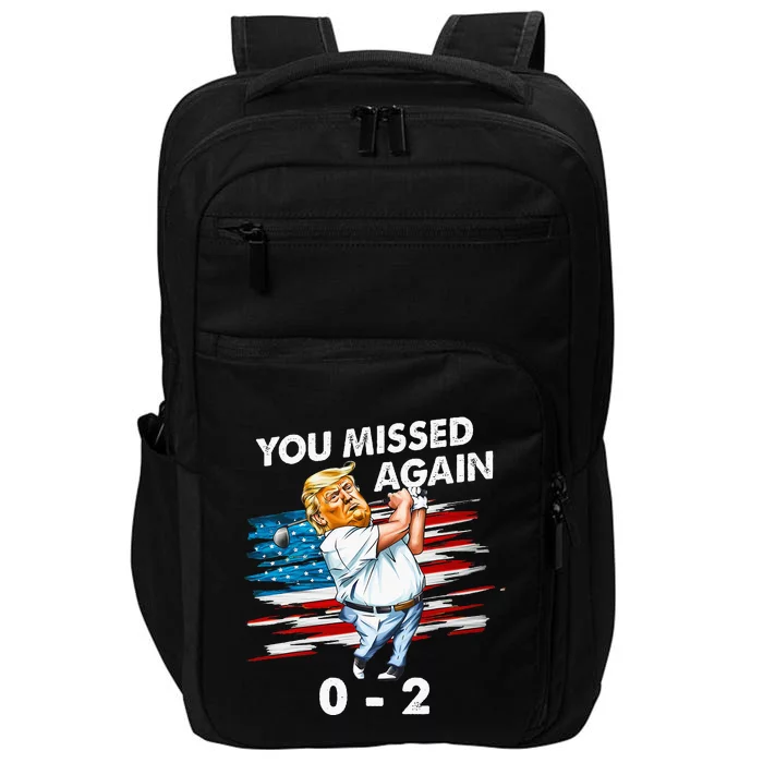 Funny Trump Golf Course Gunshots 02 Trump Is Safe Impact Tech Backpack