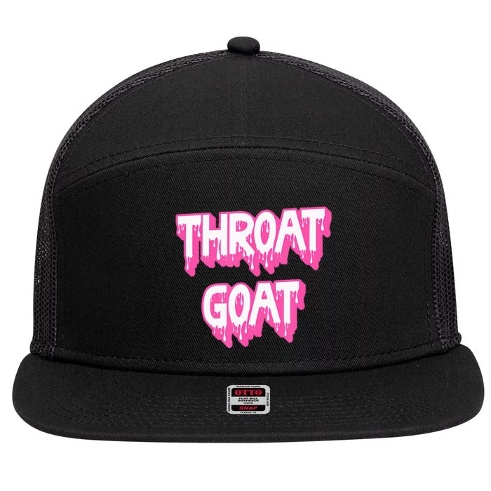 Funny Throat Goat Adult Humor Sarcastic Outfit 7 Panel Mesh Trucker Snapback Hat