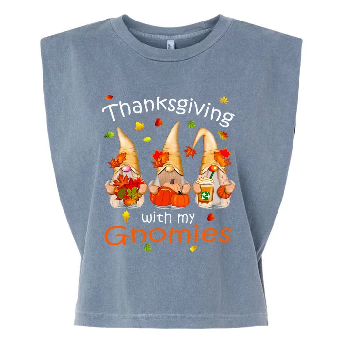 Funny Thanksgiving Gnome Gnomies Lover Garment-Dyed Women's Muscle Tee