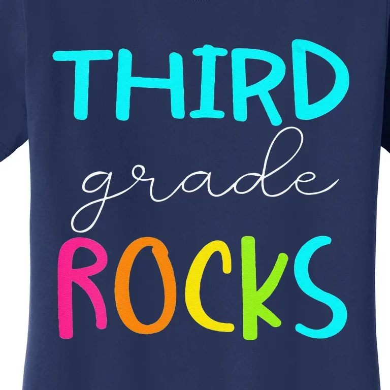 Funny Third Grade Rocks Team 3rd Grade Teacher Women's T-Shirt