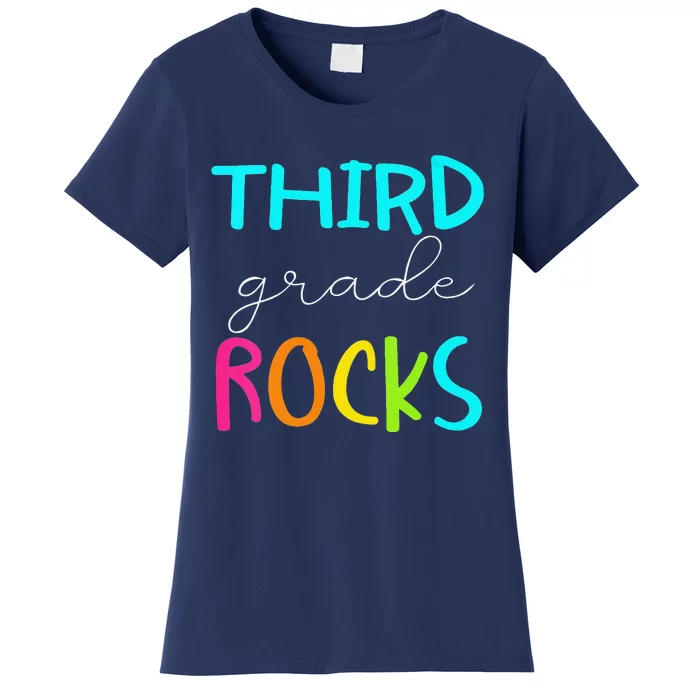 Funny Third Grade Rocks Team 3rd Grade Teacher Women's T-Shirt