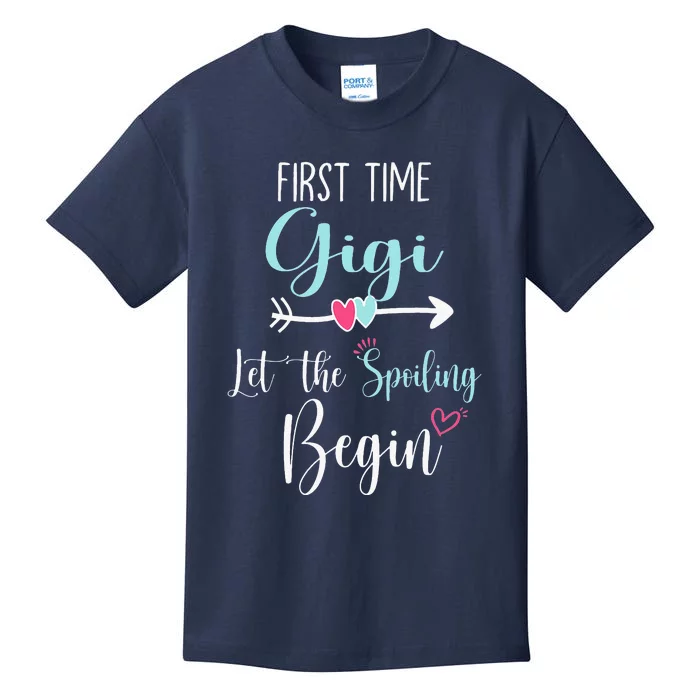 First Time Gigi Let The Spoiling Begin New 1st Time Kids T-Shirt