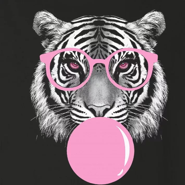 Funny Tiger Glasses Pink Bubble Gum Animal Lover Toddler Long Sleeve Shirt