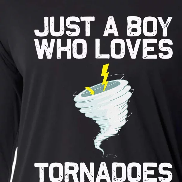 Funny Tornado Gift For Kids Hurricane Weather Chaser Cooling Performance Long Sleeve Crew