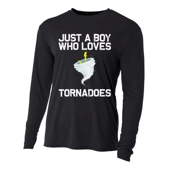 Funny Tornado Gift For Kids Hurricane Weather Chaser Cooling Performance Long Sleeve Crew