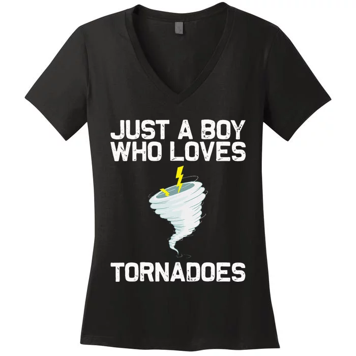 Funny Tornado Gift For Kids Hurricane Weather Chaser Women's V-Neck T-Shirt