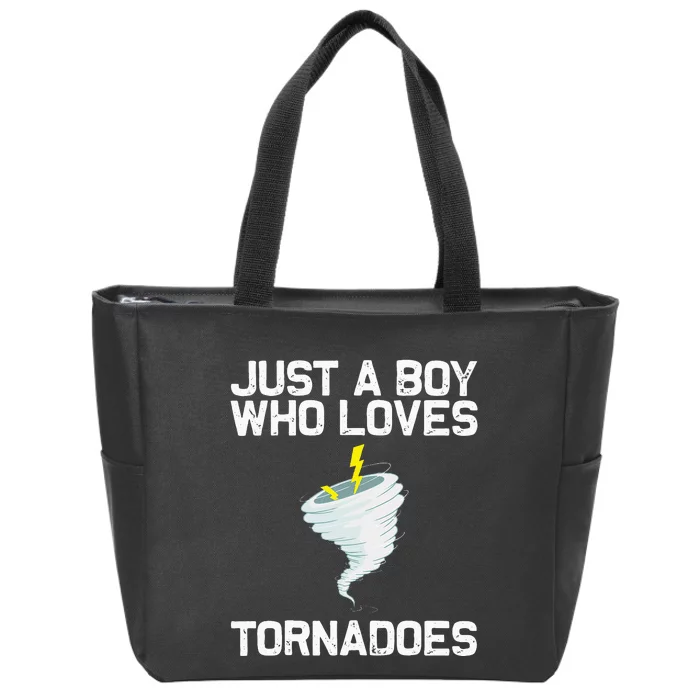 Funny Tornado Gift For Kids Hurricane Weather Chaser Zip Tote Bag