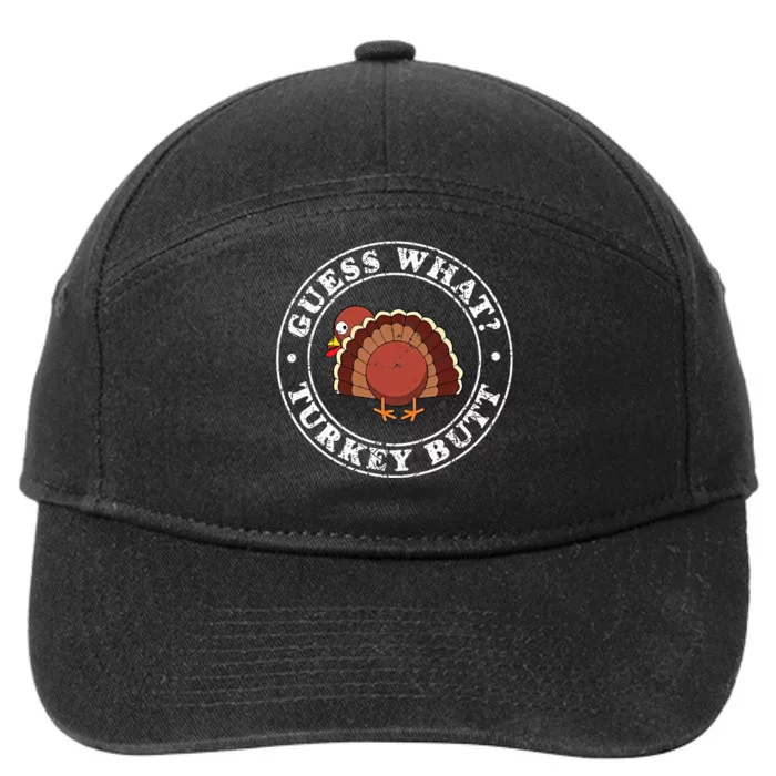 Funny Thanksgiving Guess What Turkey Butt 7-Panel Snapback Hat