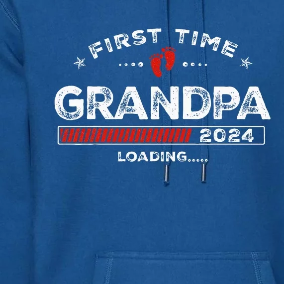 First Time Grandpa Est. 2024 Loading Soon To Be Dad Grandpa Premium Hoodie