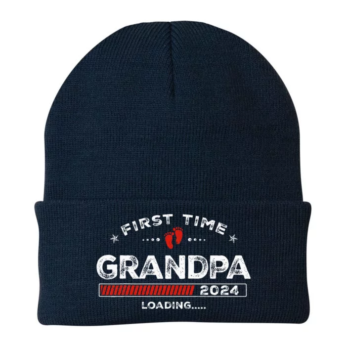 First Time Grandpa Est. 2024 Loading Soon To Be Dad Grandpa Knit Cap Winter Beanie