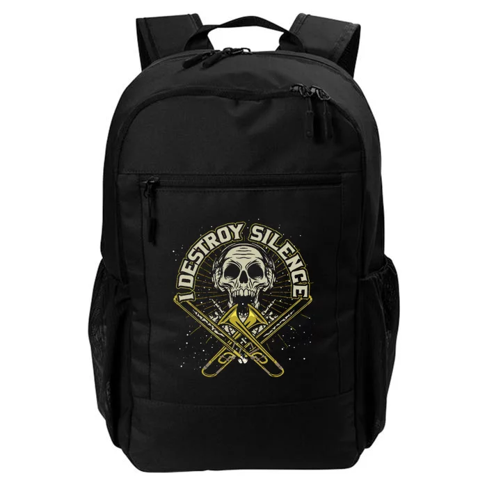 Funny Trombonist Gift I Destroy Silence Trombone Daily Commute Backpack